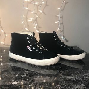 Black Velvet Superga Hightops